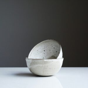 two white ceramic bowls